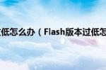 flash版本过低怎么办（Flash版本过低怎么解决）